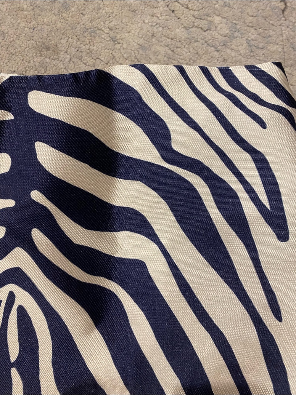 TOPSHOP Navy and Cream Zebra-Print Midi Skirt - Picture 5 of 6